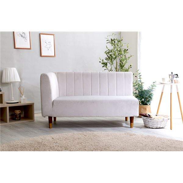 ソファー 約112×57.5×65cm グレー 脚：ブラウン 日本製 国産 大人かわいいインテリア 片肘2人掛けソファ 完成品 脚のみ組立て 茶 贈り物にもぴったり 日本製の脚付き・肘付きリビングソファー グレーの大人かわいいインテリアで、ゆったりとくつろげるサイズ ブラウンの