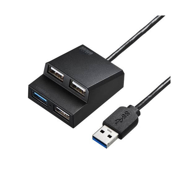 【5個セット】 USB3.2Gen1+USB2.0コンボハブ USB-3H413BKNX5 高速データ転送可能なUSBハブ5個セット USB3.2Gen1×1ポートとUSB2.0×3ポート搭載 デスク (テーブル 机) 周りを整理し、複数デバイス同時接続可能 USB3.2Gen1+USB2.0コンボハブで快適なデータ管理