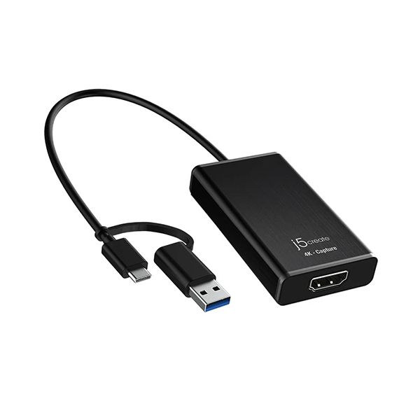 j5 Create USB 4K HDMIキャプチャーアダプタ ブラック JVA11 1台 黒 4K画質を手軽にキャプチャー HDMI接続で高画質録画可能なアダプター ブラックカラーでスタイリッシュに仕上げました 使いやすさと高性能を兼ね備えた1台で、映像制作やゲーム配信をさらに楽しめます 黒