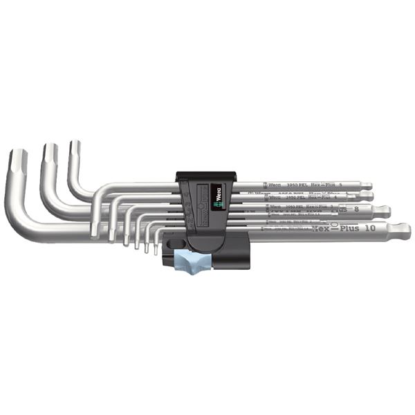 WERA ヴェラ ボール付ヘックスプラス L型 レンチ ステンレス製 対辺1.5-10mm 9本組セット 022720 工具 ツール DIY 作業工具 道具 ボール付きL型レンチ9本セット ステンレス製で耐久性抜群 ヘックスプラス対応で幅広い用途に対応 1.5-10mmのサイズバリエーションで作業効率
