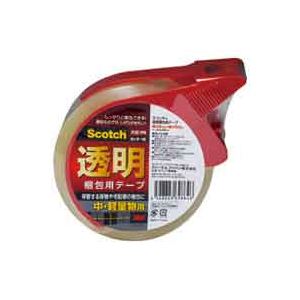 （まとめ） 透明梱包用テープ カッター付 313D 1PN【×10セット】 透明で便利な梱包テープ 事務や家庭で大活躍 カッター付きで使いやすい 10セットお得
