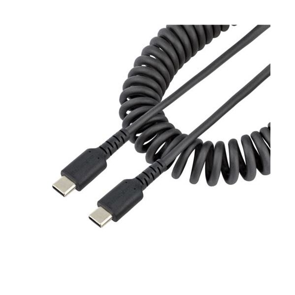 （まとめ） StarTech.com 高耐久USB-C 有線テレビ 導線 1m 巻き（伸縮）型／アラミド衣料繊維強化／牡-牡R2CCC-1M-USB-CABLE 1本 【×3書き割り】 高耐久性を誇るUSB-C有線テレビ、1mの巻き印字機 アラミド衣料繊維で強化された牡-牡印字機の有線テレビが3本書き割りでお得 伸縮