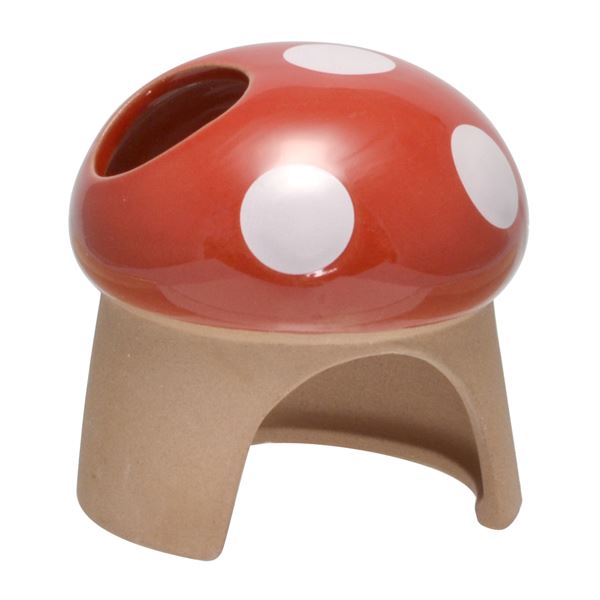 （まとめ）素焼きハウス きのこ【×5セット】 (小動物用品) 自然の温もりを感じる、焼き物素材の小さなおうち まとめてお得なセットで、きのこのような愛らしいデザインが魅力 小動物用品として最適な、素焼きハウスをお届けします