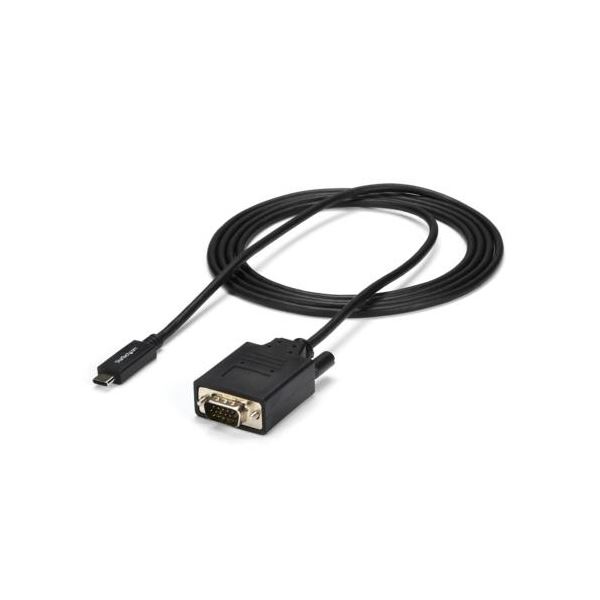 StarTech.com USB TypeC-VGA取り替えっこ見せびらかす有線テレビ 導線 2m 黒いこと CDP2VGAMM2MB 1本 黒 USB TypeC端子をVGA端子に取り替えっこする2mのブラックディスプレイケーブル 高性質で拠りどころ性あり、パウダーコンパクトで持ちはこび助けになる デジタルとアナログに相応うし、録画媒体や活動写真、プレゼンテー