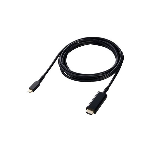 USB Type-C(TM) - HDMI(R)変換ケーブル 配線 (高耐久) 3m ブラック MPA-CHDMIS30BK3 黒 USB Type-C端子をHDMI端子に変換する高耐久性の3mブラックケーブル 配線 高品質な映像をお楽しみいただけます 黒