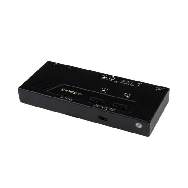 StarTech.com 2入力2出力対応 HDMIディスプレイ切替器セレクター ブラック VS222HDQ 1台 黒 2つの入力と2つの出力に対応したHDMIディスプレイ切り替えセレクター、ブラックカラーのVS222HDQ ディスプレイを簡単に切り替えて、快適な作業環境を実現します 画質も音質も高品