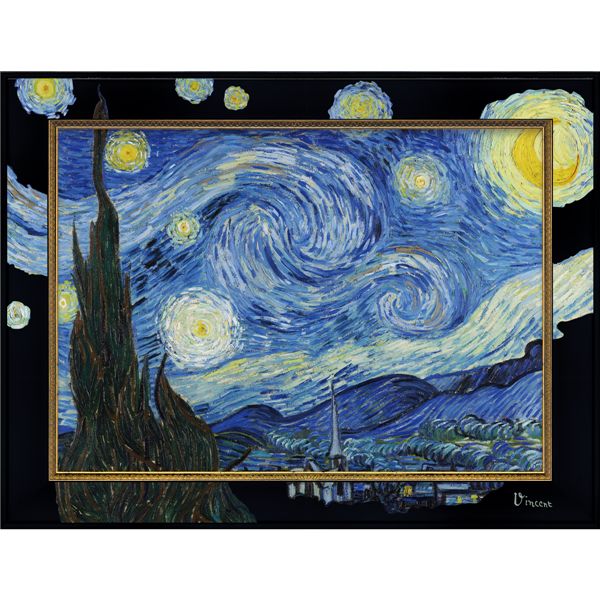 ユーパワー ビッグアートフレーム ～名画LLシリーズ～ ゴッホ「星月夜」 星空に輝く夜を彩る、ゴッホの名画 星月夜 を贅沢に楽しむ大型 大きい アートフレーム ユーパワーが贈る、ビッグサイズの名画シリーズ