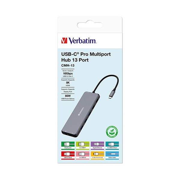 バーベイタム PD急速充電対応 USB Type-Cハブ 13 in 1 32153 1個 急速充電に対応したUSB Type-Cハブ、13種類の機能を搭載した便利なアイテム｜夢の小屋