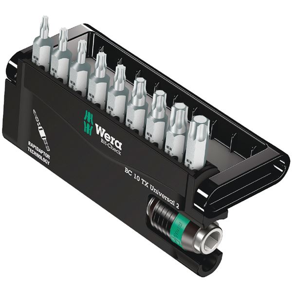 WERA ヴェラ 10本組 差込6.35mm トルクスドライバービットセット TORSIONビット 057115 工具 ツール DIY 作業工具 道具 プロフェッショナル仕様の10本セット、6.35mm差込み用のトルクスドライバービットセット 耐久性に優れたTORSIONビットを使用し、高い作業効率と精度を