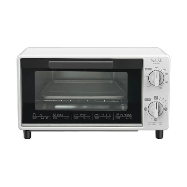 KNチヨダNEOVE 温度調節機能付きオーブントースター ホワイト NTM-A8WT 1台 白 温度を自在に調節できる白色のオーブントースター、NEOVE 美味しさを引き出す新しい料理体験を提供します 白