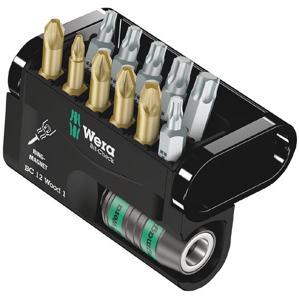 WERA ヴェラ 12点組 差込6.35mm ビットチェック 木工用ビットセット 057423 工具 ツール DIY 作業工具 道具 木工用ビットセット12点組 6.35mm差込みビットチェック付き 作業効率アップの頼れるアイテム 057423番