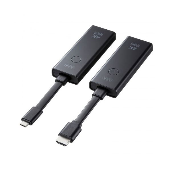 4K対応ワイヤレスHDMIエクステンダー Type-C接続用 VGA-EXWHD12C 4K解像度のHDMI出力で美しい映像をアップスケーリング Type-C接続のワイヤレスHDMIエクステンダー 4K/60Hzの高画質映像を快適に楽しめる最新テクノロジー搭載 ワイヤレス接続でスッキリな配線 映像クオリテ