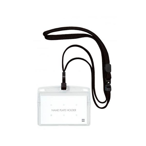 （まとめ） オープン工業 吊り下げ名札 フック式 ヨコ名刺 1枚 黒 NL-22P-BK 【×10セット】 名札をスタイリッシュに装う 便利なフック式吊り下げ名札セット 黒色のヨコ名刺タイプでスッキリとした印象を演出 オフィス 事務用 やイベントで大活躍 10セットでお得にGET