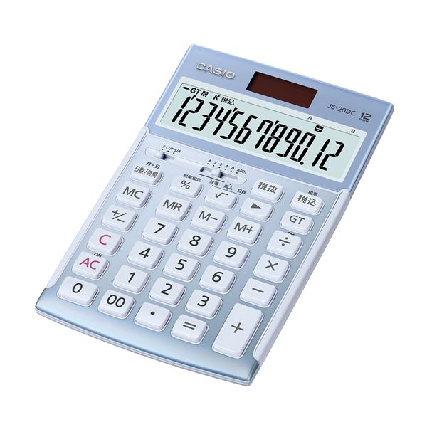 カシオ 本格実務電卓 日数計算タイプ 青 JS-20DC-BU-N 実務に特化したカシオの青い日数計算タイプ電卓、使いやすさと高機能を兼ね備えたJS-20DC-BU-N 日々の業務を効率化し、正確な計算をサポート 手軽に使える本格実務電卓で、時間と労力を節約しませんか