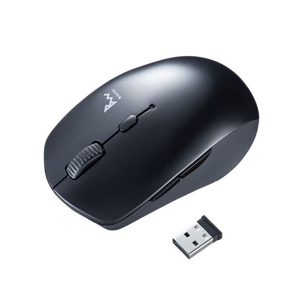 【5個セット】 静音ワイヤレスブルーLEDコンボマウス(ブラック) MA-WBTBL193BKX5 黒 青 5つのボタンを搭載したBluetoothと2.4GHz対応のマウス 静音機能も搭載し、集中して作業ができる 革新的なテクノロジーとスタイリッシュなデザインを兼ね備えた静音ワイヤレスブルーLED