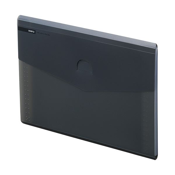 (まとめ)リヒトラブ soeruスリムドキュメントファイル(ヨコ型) A4 6ポケット スモークブラック A-8700-24 1セット(5冊)【×10セット】 黒 スリムでスタイリッシュなA4サイズのドキュメントファイル 6つのポケットで整理整頓もバッチリ 煙のようなブラックで高級感も演