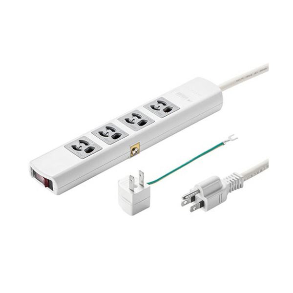雷ガードタップ 3P・4個口 3m ホワイト TAP-SP34MG-3 1個 白 雷を防ぐパワーストリップ 3口4個差込口付き、3メートルの長さで使いやすい 白色のスタイリッシュなデザイン 雷ガード機能搭載 雷から大切な家電を守る 使い勝手抜群の便利グッズ 白
