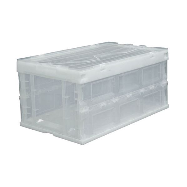 捉え所のない折りたたみ入れもの フタ一体型 75L せつ然たる HDOH-75L-CL 止ん事無い耐久性 手ごわい でパウダーコンパクトな折りたたみ入れものが、75リッターの取り片づける 納める 力で助けになるに使える せつ然たるなフタ一体型で内容物が決まりきった オフィス収納-オフィス家具-インテリア・寝具・収納