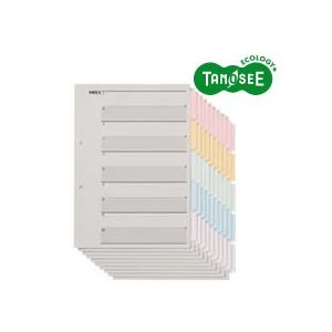 （まとめ）TANOSEE 見出しカード（エコノミータイプ） A4タテ 5色5山6枚 10組入×40パック カラフルで使いやすい 見やすい 整理整頓がラクラク A4サイズの見出しカード、5色5山6枚のセットが10組入り×40パック パイプ式ファイル関連用品のインデックス、まとめてお得にGET