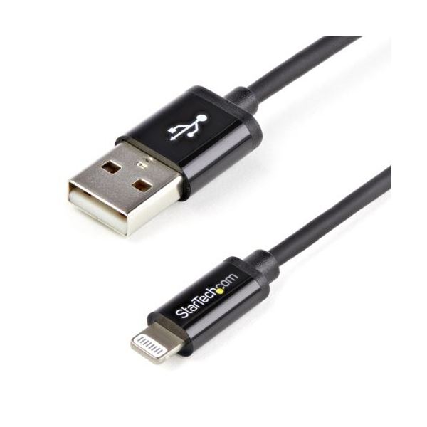 StarTech.com Lightning-USBケーブル 配線 1m 8ピン（オス）-USB A（オス） ブラック USBLT1MB1本 黒 高品質な1メートルの黒いLightning-USBケーブル スマートなデバイス同期や充電をサポート 信頼性と耐久性を兼ね備えたデザイン シームレスな接続を実現し、様々な用途に