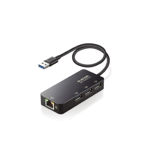 LANアダプタ Type-A USBハブ付EDC-GUA3H2-B 高速通信に特化したUSBハブ搭載LANアダプタ、あなたのネットワーク環境を一気に進化させるEDC-GUA3H2-B