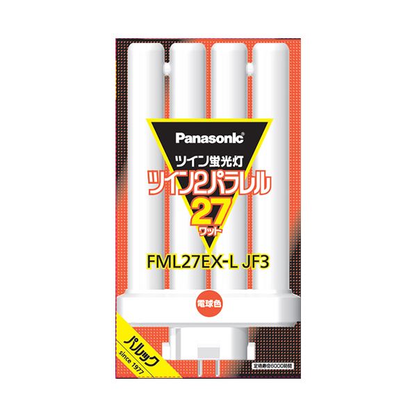 （まとめ） パナソニック ツイン蛍光灯ツイン2パラレル（4本平面ブリッジ） 27形 電球色 FML27EX-LJF3 1個 【×3セット】 明るさ満点 省エネで経済的 4本のチューブが輝く パナソニックのツイン蛍光灯、27形電球色 まとめてお得な3個セット FML27EX-LJF3、これぞ最高の照明