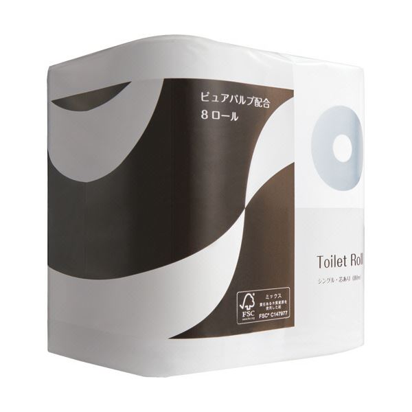 （まとめ）TANOSEE トイレットペーパーパルプブレンド シングル 芯あり 80m 1仕掛ける(288一巻き：8一巻き×36風呂敷き包み)【×3仕掛ける】 極まりの贅沢さ感 生い立つした高品質ちり紙 芯あり80mシングル288一巻き仕掛ける×3 一方ならず上のパルプ交ぜあわせる