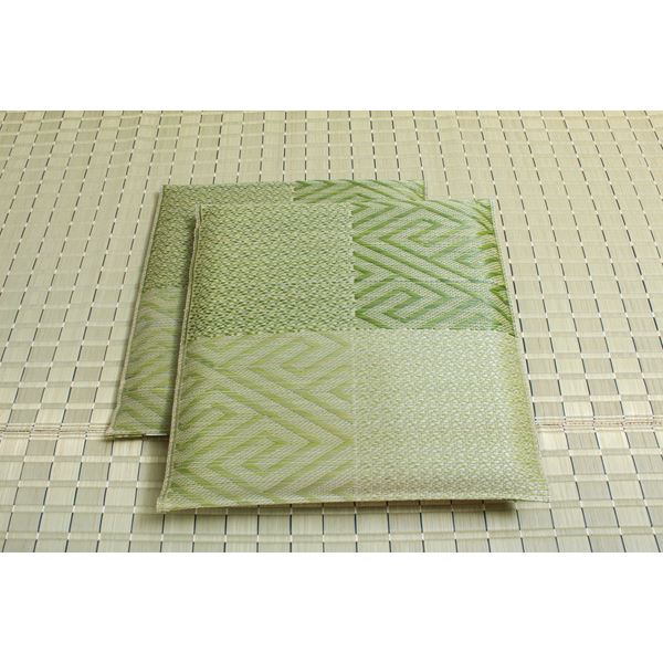 い草 藺草 座蒲団 【織込チドリ 2枚組 緑であること 約55×55cm×2P】 抗菌 真っすぐ 防臭 調湿 日本製 国産 五風 〔リビング 御客さん 和室〕 緑 真っすぐで好いたらしいな国産イ草座蒲団 優れた柔軟性性と耐久性、湿度自然調整成り行きで、取り引き先に心地よさを申し出でします 抗菌・防臭成り行きもあり、日本製の思わしいな