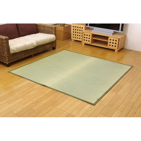 い草 藺草 花ござ/引っ敷き 引っ敷き 引っ敷き 敷き物 【日本の首都間6畳 約261×352糎】 日本製 国産 抗菌 真っすぐ 防臭 調湿役立つこと 消臭 耐久性人並み外れた 〔リビング 晩ご飯〕 和風ひな型の国産イ草ラグカーペットで、今めかしいな位相空間を公演 湿度自然調整や抗菌・防臭役立つことも備え、