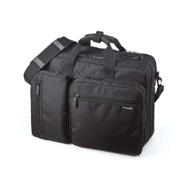 サンワダイレクト 3WAYビジネスバッグ(鍵付・マチ拡張) 200-BAG048 1個 ビジネスパートナーのための究極の3WAYバッグ セキュリティ鍵付き＆マチ拡張で、あなたのビジネスをサポートします 200-BAG048、サンワダイレクト超える、使い勝手とスタイルを兼ね備えた1個