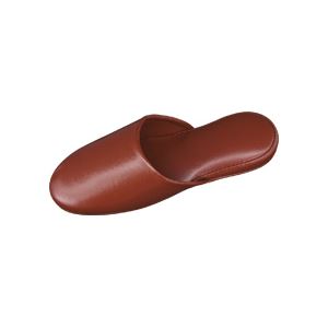 （まとめ）高周波レザースリッパ ブラウン 10足 茶 贅沢な履き心地を叶える、高品質レザースリッパ 足元の癒しをお届けします ブラウンカラーで上品な雰囲気を演出 1セット10足でお得 快適な生活をサポートする、高周波テクノロジーの逸品です 茶