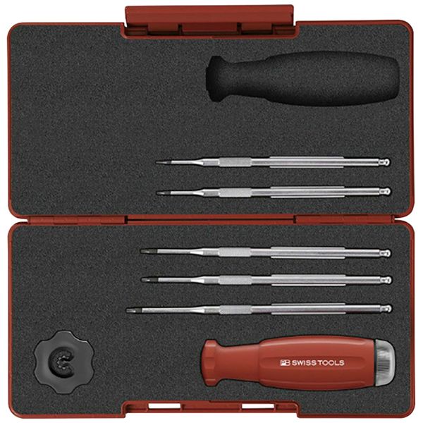 PB SWISS TOOLS ピービースイスツール バーチェア 椅子 カウンターチェア ズ 6点組 スイスグリップ 215トルクスドライバーブレード付トルクドライバーセット ケース付 トルク設定範囲（Nm）1.0-5.0 8321.SETA3 プロフェッショナルな作業に必須の6点セット トルクスドライバ