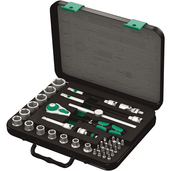 WERA ヴェラ 差込角3/8DR 38点組 ZYKLOP ソケットレンチ セット 003596 工具 ツール DIY 作業工具 道具 レンチ 3/8DR差込角38点組ソケットレンチセット、ZYKLOPテクノロジー搭載、使いやすく便利なツールセット 003596番号でお馴染みのアイテム、作業効率をアップさせる頼