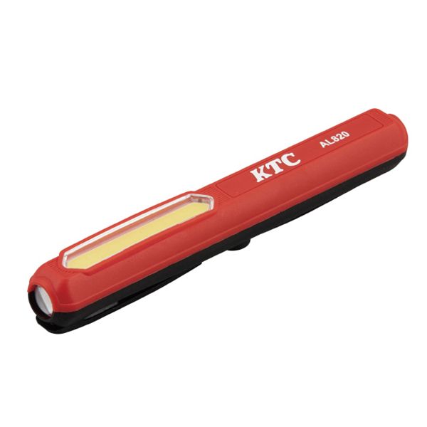 KTC 京都機械工具 充電式LEDペンライト 380lm(ヘッドホルダ付) AL820 高輝度LEDを搭載した充電式ペンライト、ヘッドホルダー付き 明るさ380lmで、使い勝手も抜群 京都の工具メーカーが誇る一品