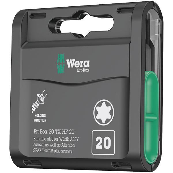 WERA ヴェラ 20本組 差込6.35mm ビットボックス サイズTX20 057777 工具 ツール DIY 作業工具 道具 プロフェッショナル仕様の20本セット、6.35mm差込みビットボックス、TX20サイズ 高品質なツールで作業効率をアップさせる