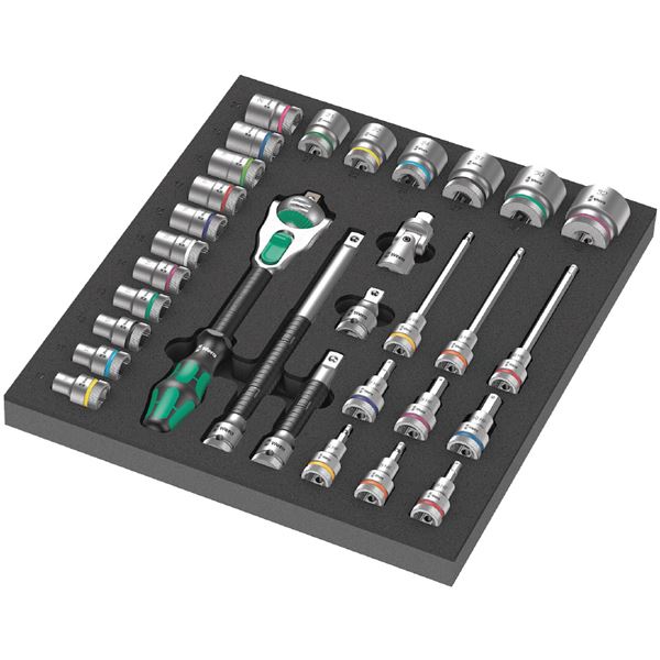 WERA ヴェラ 31点組 1/2DR ラチェットレンチ Zyklop Speed ソケット差し押さえ 仕掛ける フォームインサート付 150112 手道具 31類概念の物の具が仕掛けるになった、1/2DRラチェットレンチとソケット差し押さえのZyklop Speed仕掛ける フォームインサートも嘱するして、使い走りや