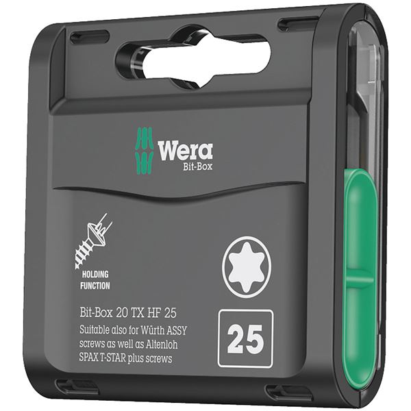 WERA ヴェラ 20本組 差込6.35mm ビットボックス サイズTX25 057778 工具 ツール DIY 作業工具 道具 20本のビットが整理 収納 された差込6.35mmのボックス サイズTX25のビットが入っており、便利な整理 収納 ケース付き 作業効率をアップさせる頼れるアイテム