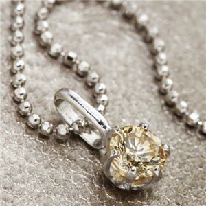 K18WG 0.3ctライトブラウンダイヤモンド一粒ネックレス（18金ホワイトゴールド）156586 42cm 白 茶 華やかな輝きを纏う、18金ホワイトゴールドの0.3ctシャンパンカラーダイヤペンダント ライトブラウンダイヤモンド一粒が煌めく、上品な存在感 豪華な42cmのダイヤネックレ