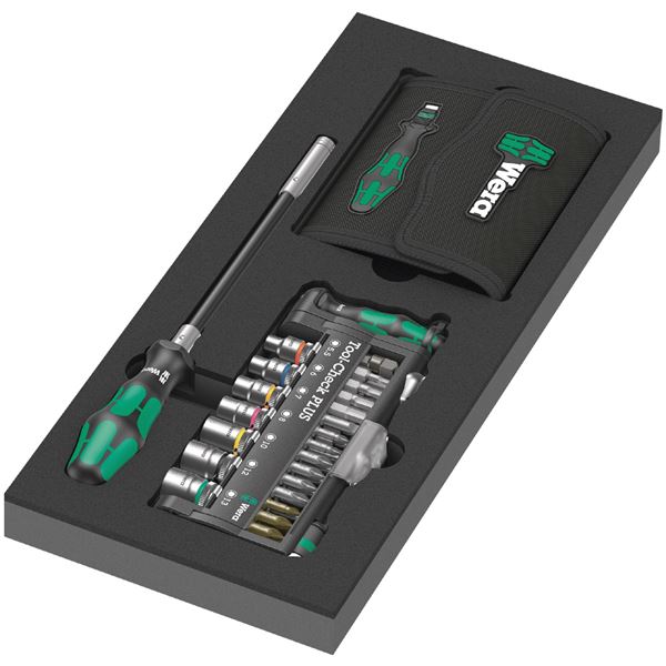 WERA ヴェラ 57点組 クラフトフォームコンパクト 差込6.35mm 差替式ドライバーハンドル・ソケットビットセット フォームインサート付 150150 57種類の工具が収納されたコンパクトな差し込み式ドライバーハンドル・ソケットビットセット フォームインサート付きで整理整頓も