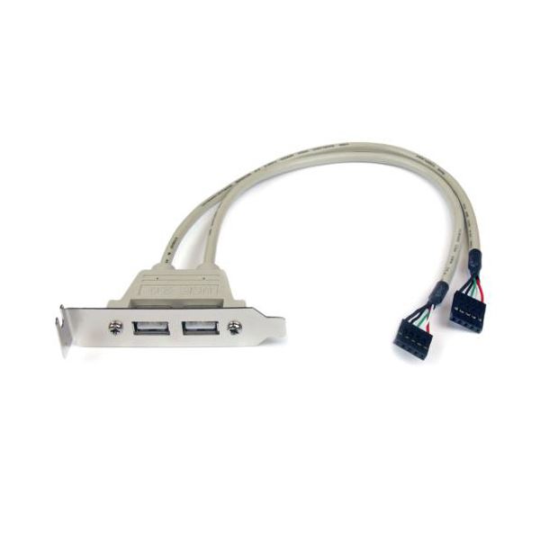 （まとめ） StarTech.com マザーボードピンヘッダー接続USB 2ポート増設変換アダプタ USB A（メス）×2-IDC5ピン（メス）×2 USBPLATELP 1本 【×3セット】 マザーボードに簡単に接続できるUSB 2ポート増設アダプター USB Aポートを2つ追加して、便利なIDC5ピン接続も可能
