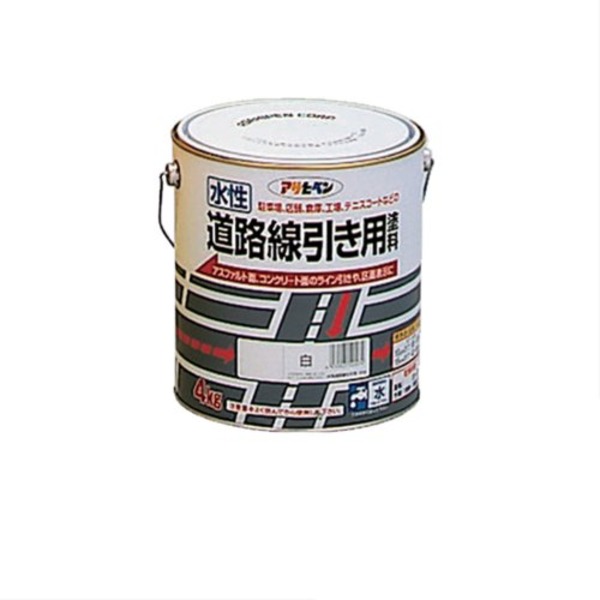 水溶性通い路境界線用絵の具 白 4KG 4キロの水溶性通い路境界線用絵の具、真っ白な道を描く 通い路を美しく彩る、4キロの真っ白い絵の具