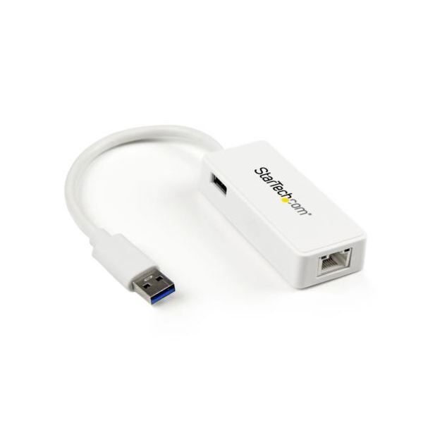 StarTech.com USB3.0-Gigabit Ethernetアダプタ ホワイト USBポート付 USB31000SPTW1個 白 高速なUSB3.0ポートとギガビットイーサネットポートを搭載したホワイトカラーの便利なアダプタ USB31000SPTW1個を使用して、ネットワーク接続を簡単に拡張できます データ転送もス