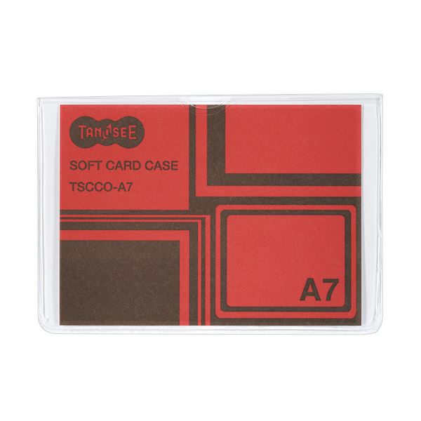 （まとめ） TANOSEE ソフトカードケース A7透明 再生オレフィン製 1セット（100枚） 【×3セット】 使い勝手抜群のフレキシブルなソフトカードケース 透明で見やすいA7サイズ、環境に優しい再生オレフィン製 1セット100枚×3セットでお得