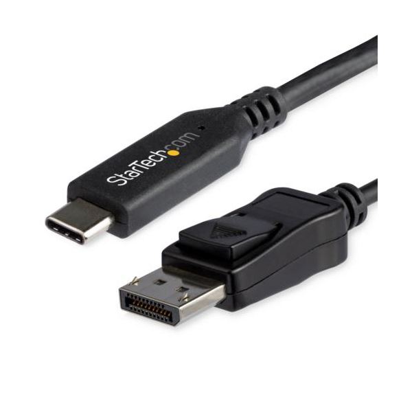 StarTech.com USB TypeC-DisplayPort 1.4変換ケーブル 配線 1.8m ブラック CDP2DP146B1本 黒 USB TypeCからDisplayPort 1.4に変換する1.8mの高品質ケーブル 映像も音声もクリアに伝送し、ブラックカラーでスタイリッシュ デスク周りをスッキリさせる便利アイテム 黒