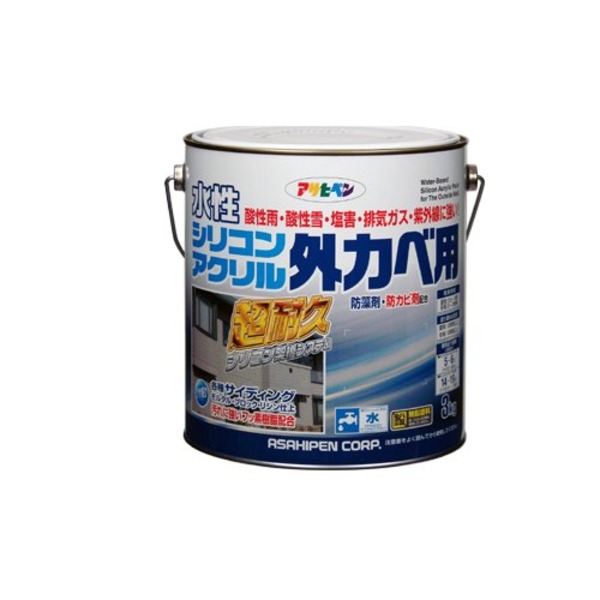 水溶性ケイ素樹脂アクリル樹脂外かべ用 ホンブルグ帽薄墨色 3KG 3キロの水溶性ケイ素樹脂アクリル樹脂製の外壁用えの具、パステル色の薄墨色色 見目麗しい仕上がりで耐久性も威風堂々たる