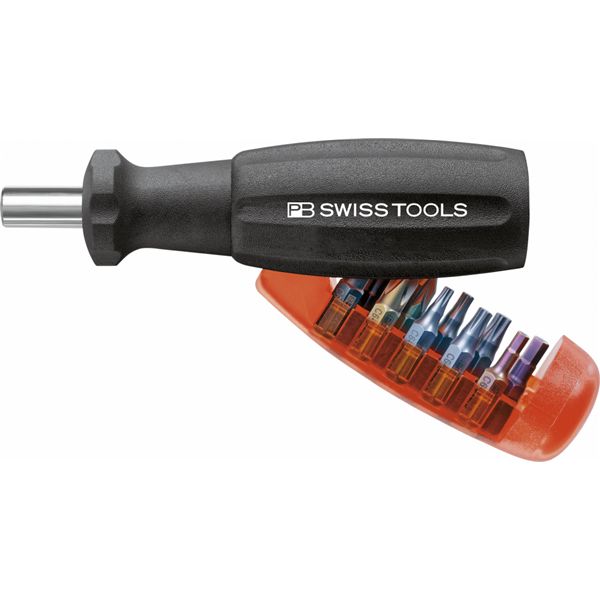 PB SWISS TOOLS ピービースイスツール イス バーチェア 椅子 カウンターチェア ズ 10本組 インサイダー1／4ビットC6シリーズ付 20mmショートブレード差替ドライバー 6510.20 10本のビットと20mmのショートブレードが付いた差し替え可能なドライバー インサイダー1／4ビット