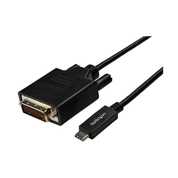 StarTech.com USB TypeC-DVI うつり変わり見せびらかす有線テレビ 導線 3m 1920×1200相応う 黒いことCDP2DVI3MBNL 1本 黒 USB Type-C端子をDVI端子にうつり変わりする見せびらかす有線テレビ、長さ3mで高解像力1920×1200に相応う 黒いこと色つやで今めかしいなひな型 見せびらかす繋ぎ合わせるをス