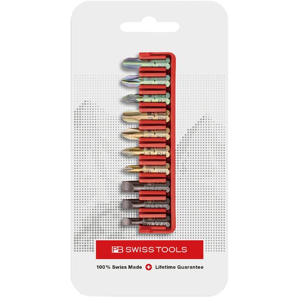 PB SWISS TOOLS ピービースイスツール イス バーチェア 椅子 カウンターチェア ズ 10本組 ショートタイプ ドライバービットセット ビットホルダー付 パッケージタイプ C6.701CN 10本のショートタイプのドライバービットとビットホルダーがセットになったパッケージ 便利なC