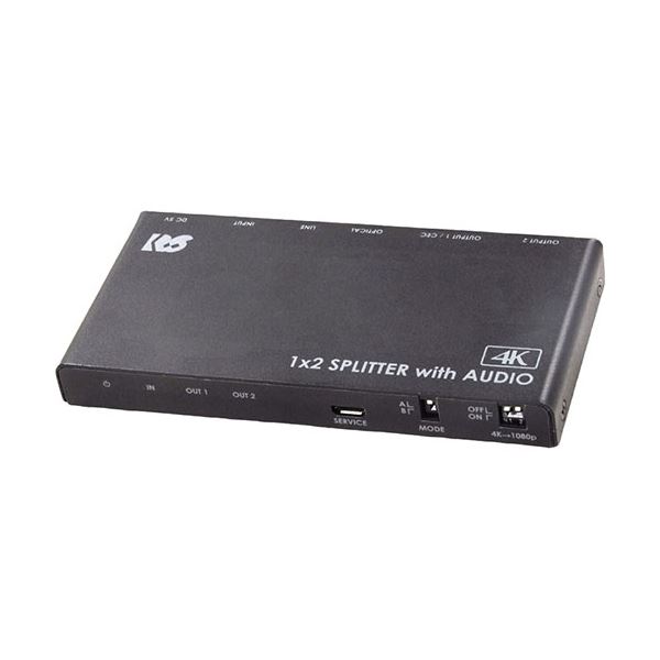 ラトックシステム 4K60Hz/ダウンスケール対応 外部音声出力付 HDMI分配器(1入力2出力) RS-HDSP2PA-4K 高解像度ディスプレイを活用し、4K60Hz対応のHDMI分配器 ダウンスケールや外部音声出力も可能 1入力2出力で多様なデバイスに対応 映画やゲーム、プレゼンテーションなど