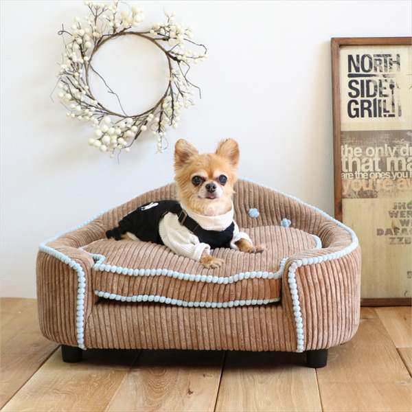 ペット用 ベッド ソファ 犬用 猫用 MARRON マロン BR ブラウン ペット用品 茶 愛らしいペットソファ ペット用ベッド ソファ 犬猫用 MARRON(マロン)BR ブラウン- コーデュロイ生地で包まれた癒しのオアシス 茶|夢の小屋